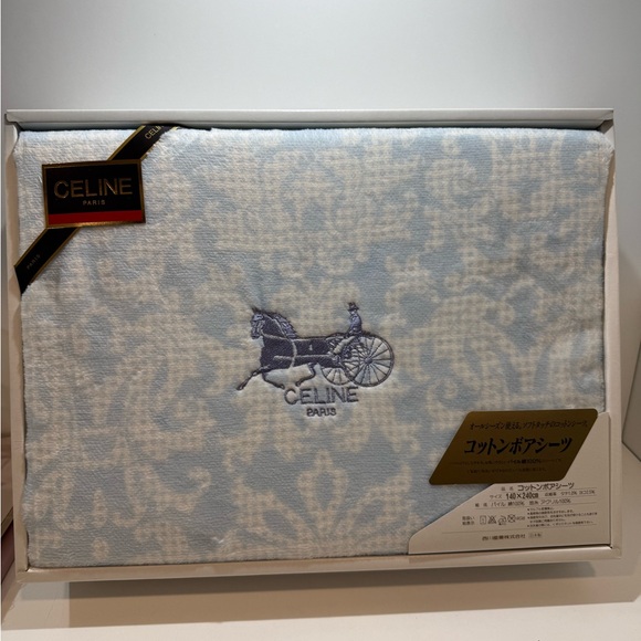 Celine Soft Blue and White Cotton Blanket